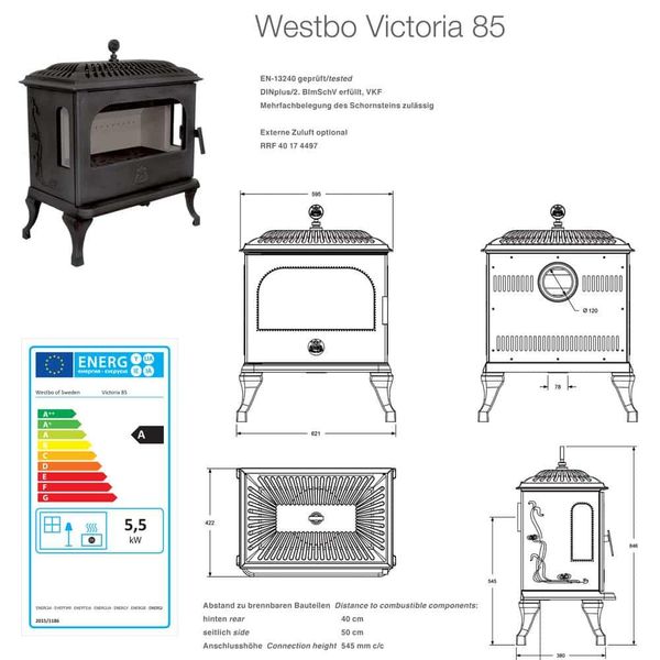 Дровяна піч Westbo Victoria 85 з варильною поверхнею Westbo Victoria 85 фото