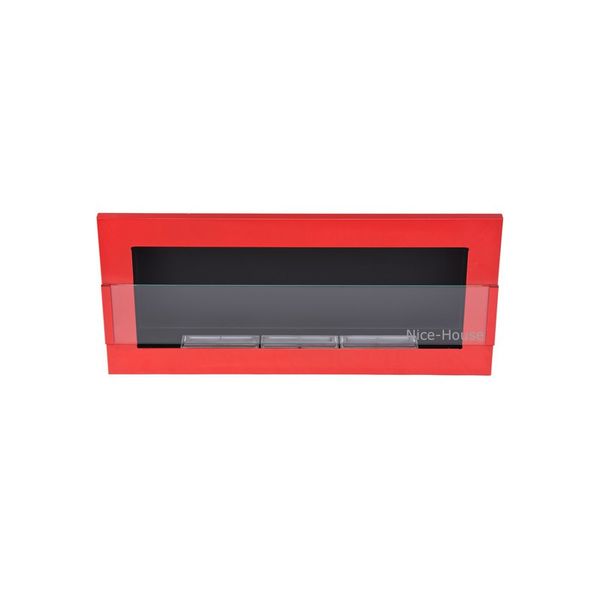 Біокамін Nice-House 900x400 мм-червоний глянець з стеклои Nice-House 900x400 фото