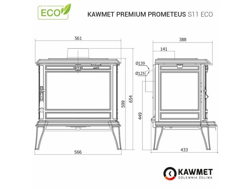 Чавунна піч KAWMET Premium Prometeus S11 ECO KAWMET Premium Prometeus   фото
