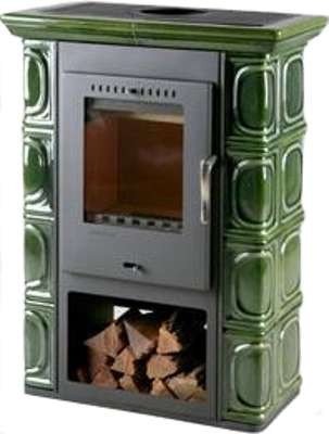 Кафельная печь на дровах Thorma BORGHOLM - зеленая ( Каминофен , изразцовая печка ). 1398925318 фото