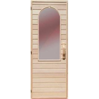 Деревянная дверь со стеклом для сауны Украина 70х200 липа (вариант 2) 67551 фото