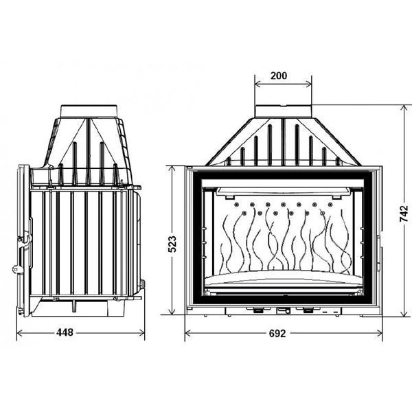 Каминная топка Invicta 700 Grande Angle-14 кВт Invicta 700 Grande Angle фото