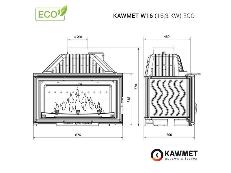 Камінна топка KAWMET W16 (16,3 kW) ECO KAWMET W16 (16,3)  фото