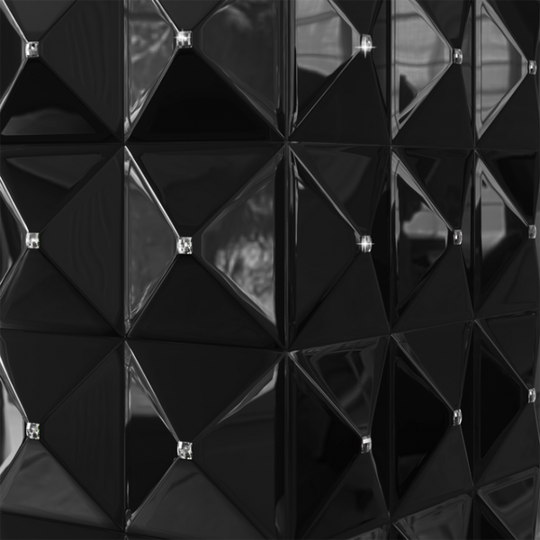 Біокамін Egzul чорний з кристалами Swarovski глянсовий Egzul Swarovski глянцевы фото