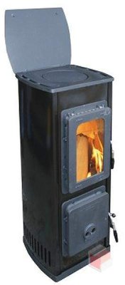 Отопительно варочная печка Thorma MILANO II - черная (буржуйка, каминофен, кафельная печь) 1398925331 фото
