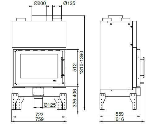 Каминная топка Uniflam 760 EVO гильотина Uniflam 760 EVO гильотина фото
