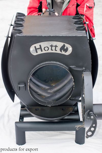 Піч булерьян опалювально варильна зі склом та перфорацією Hott (Хотт)Тип-01 -200 м3 Hott - «01» фото