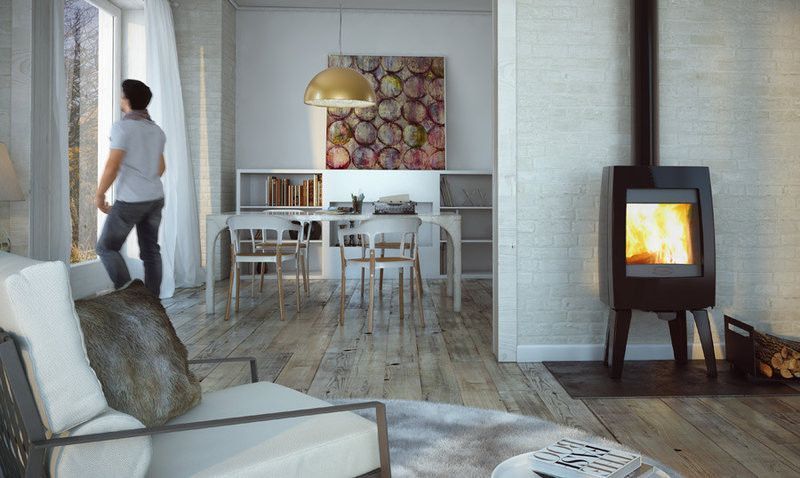 Чугунная печь Dovre Sense 300/E12 белая эмаль - 9 кВт 300/E12 эмаль фото