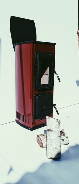 Отопительно-варочная печь камин Thorma MILANO II - красная (буржуйка, каминофен, изразцовая печка) 1398925001 фото