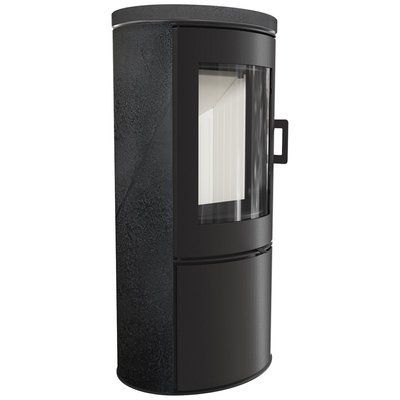 Сталевa піч-камін KOZA AB S DR ECO NERO БЕТОН ЧОРНИЙ (8 кВт) KOZA AB S DR ECO NERO фото