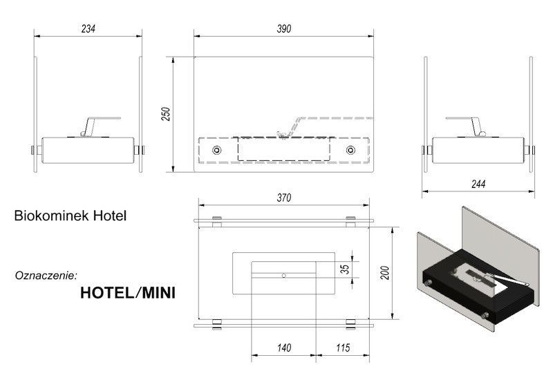 Биокамин Hotel Mini серый биокамин Hotel Mini фото