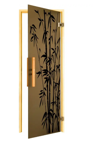 Стеклянная дверь для сауны Tesli Бамбук RS 1900 х 700 9824 фото