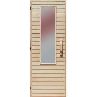 Деревянная дверь со стеклом для сауны Украина 80х210 липа 67543 фото