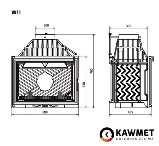 Каминная топка KAWMET W11 (18,1 kW) топка KM W11 фото
