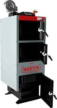 Твердотопливный котел Marten Comfort MC -17 кВт с автоматикой COMFORT MC -17 КВТ фото