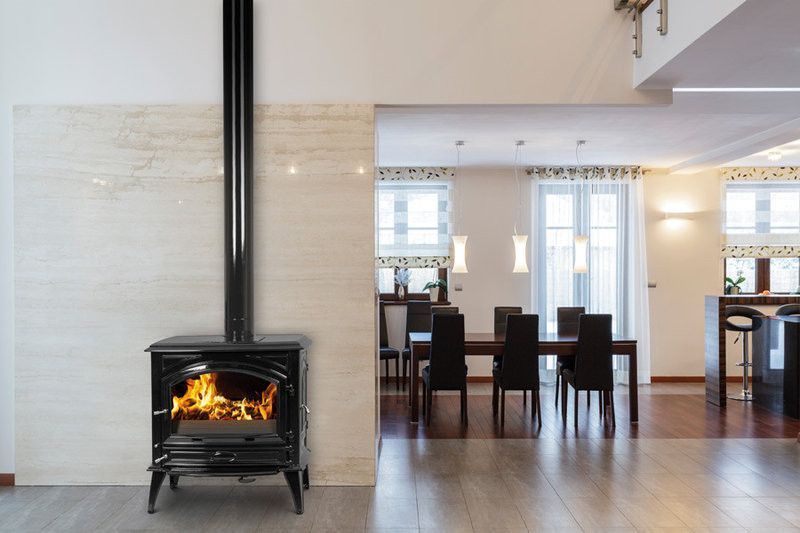Печь на дровах Dovre 760 CB/E10 глянцевый черный эмаль - 11 кВт 760 GM/Е10 эмаль фото