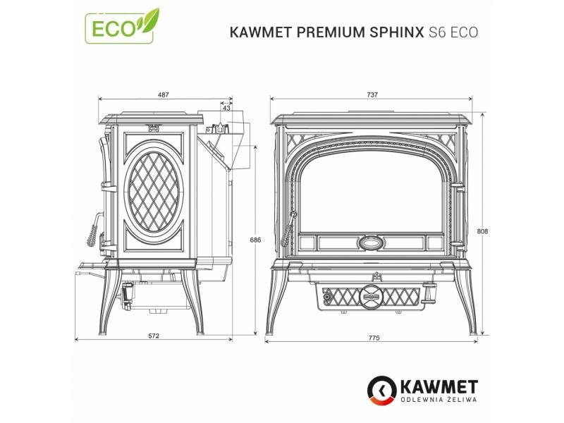 Чавунна піч KAWMET  Premium SPHINX S6 ECO KAWMET   Premium SPHINX S6 ECO фото