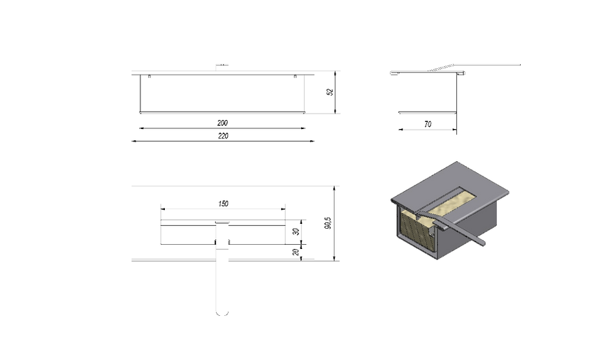 Контейнер для біокаміна малий 0,2 л з сертифікатом TÜV Горелка малая фото