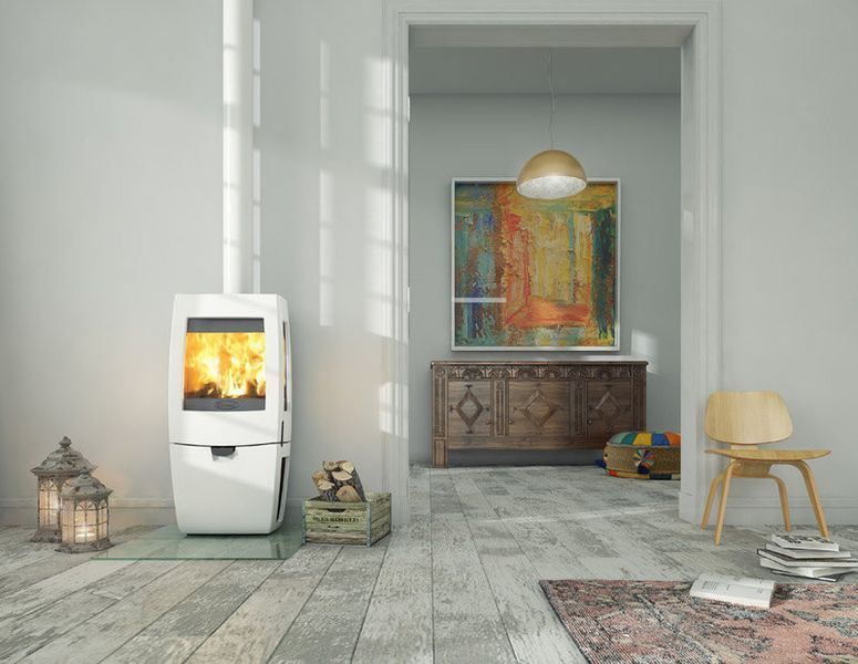 Чугунная печь Dovre Sense 403/E14 светло серая эмаль - 9 кВт Sense 403/E14 эмаль фото