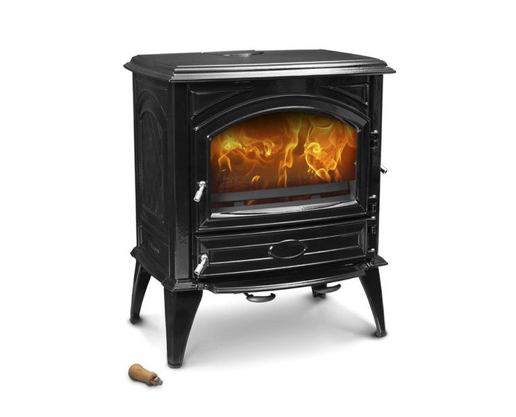 Чугунная дровянная печь Dovre 640 CB/Е10 глянцевый черный эмаль- 9 кВт 640 CB/Е10 эмаль фото