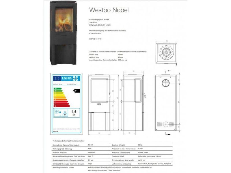 Дровяний камін Nobel Westbo з варильною поверхнею Nobel Westbo фото