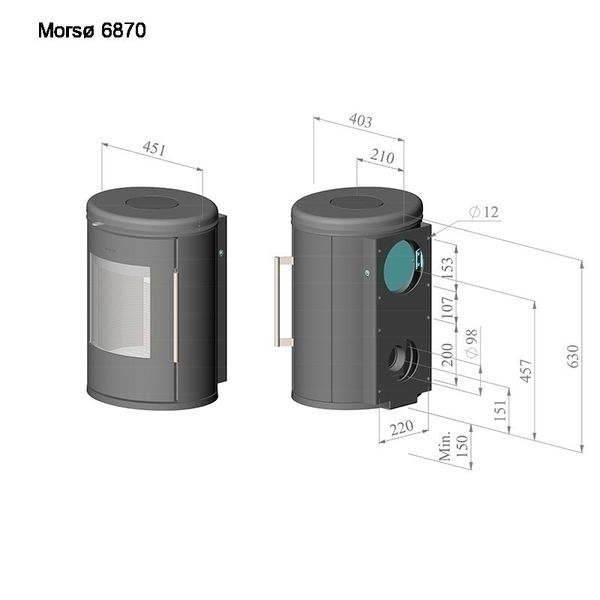 Піч чавунна Morso 6870 (настінна) Morso 6870 (настенная) фото
