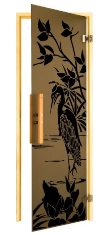Дверь для бани и сауны Tesli Чапля RS 1900 x 700 7970 фото