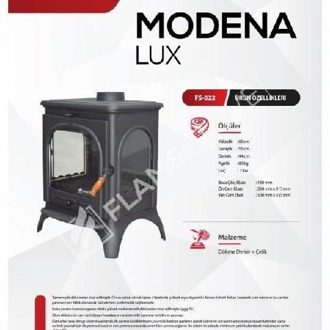 Печь-камин Flame Stove Modena Lux с 3 стеклами  Flame Stove Modena Lux фото